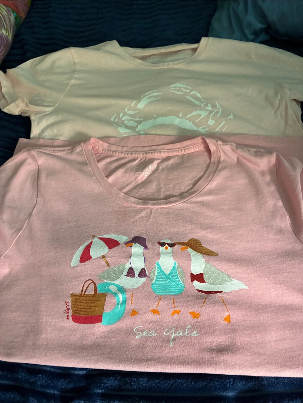 J. Crew Pink Graphic 'Sea Gals' Short Sleeve Tee